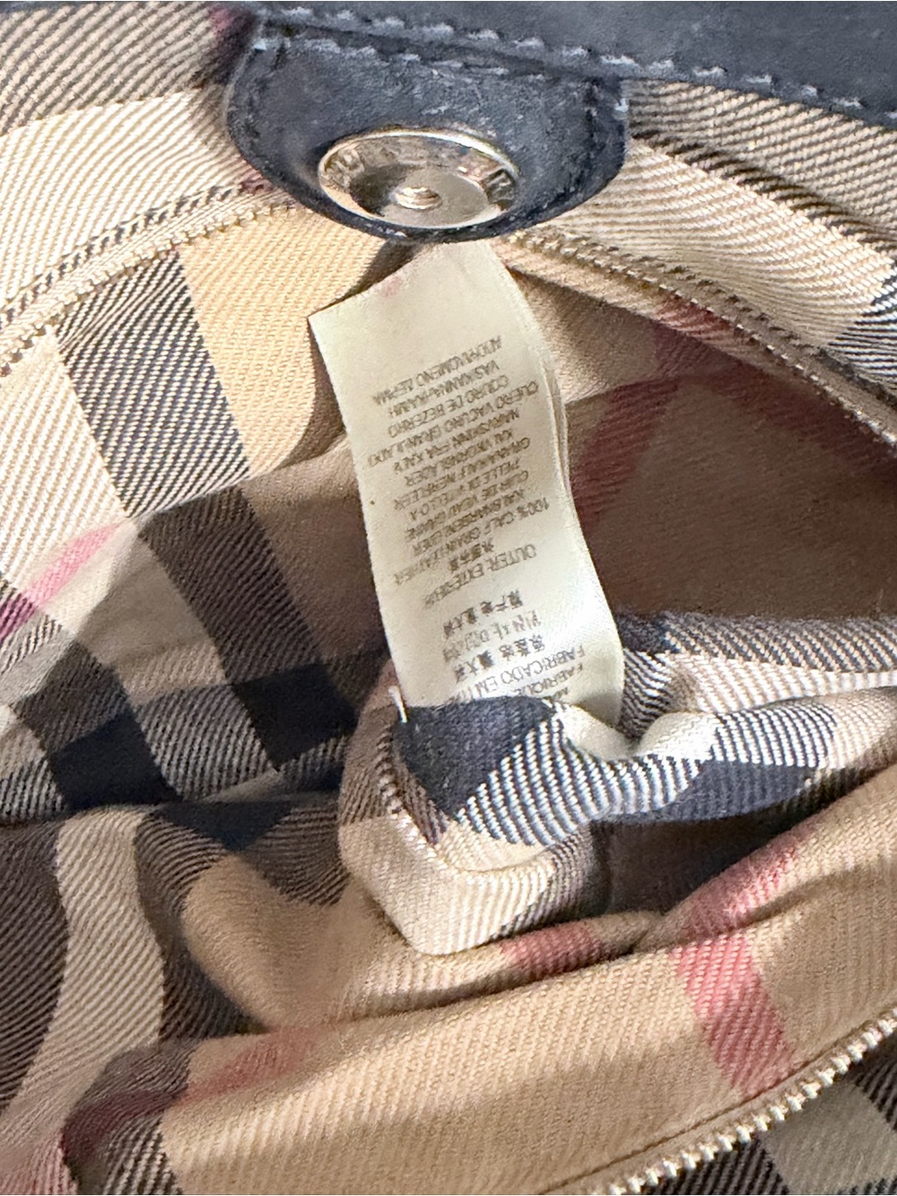 BURBERRY Banner Large Black Leather House Check Tote Bag - Picture 8 of 10